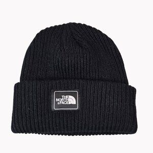 The North Face Black Rib-Knit Beanie Hat Warm Acrylic Winter Wear